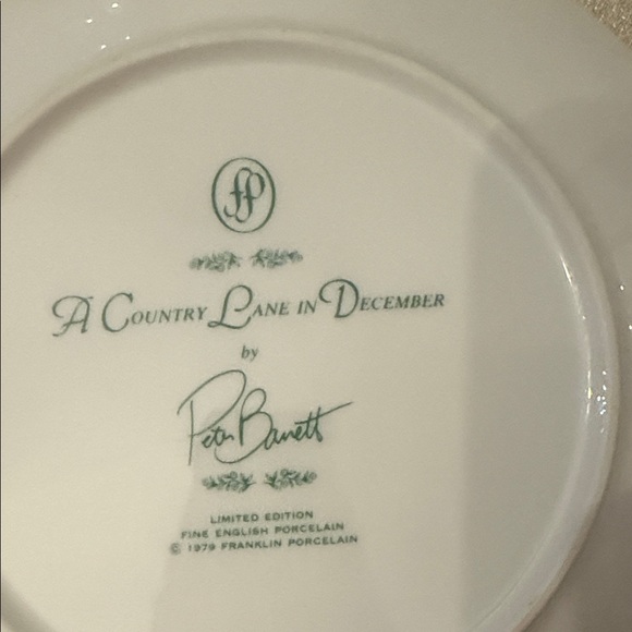 Winter Scene Decorative Plate with Gold Rim - Picture 2 of 5